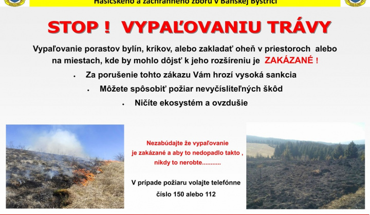 1. fotografia fotogalérie Aktuality / UPOZORNENIE: STOP! VYPAĽOVANIU TRÁVY!  - foto