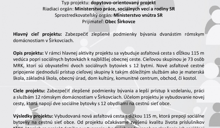 1. fotografia fotogalérie Projekty / Projekt Výstavba cesty k soc.bytom v obci Širkovce - foto